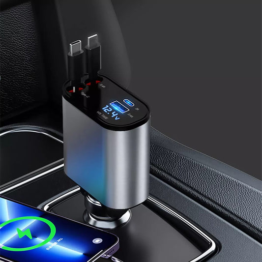 Retractable Fast Car Charger 120W